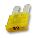 20 Amp MICRO2™ Fuses 32V Yellow Pack of 5 - Click Image to Close